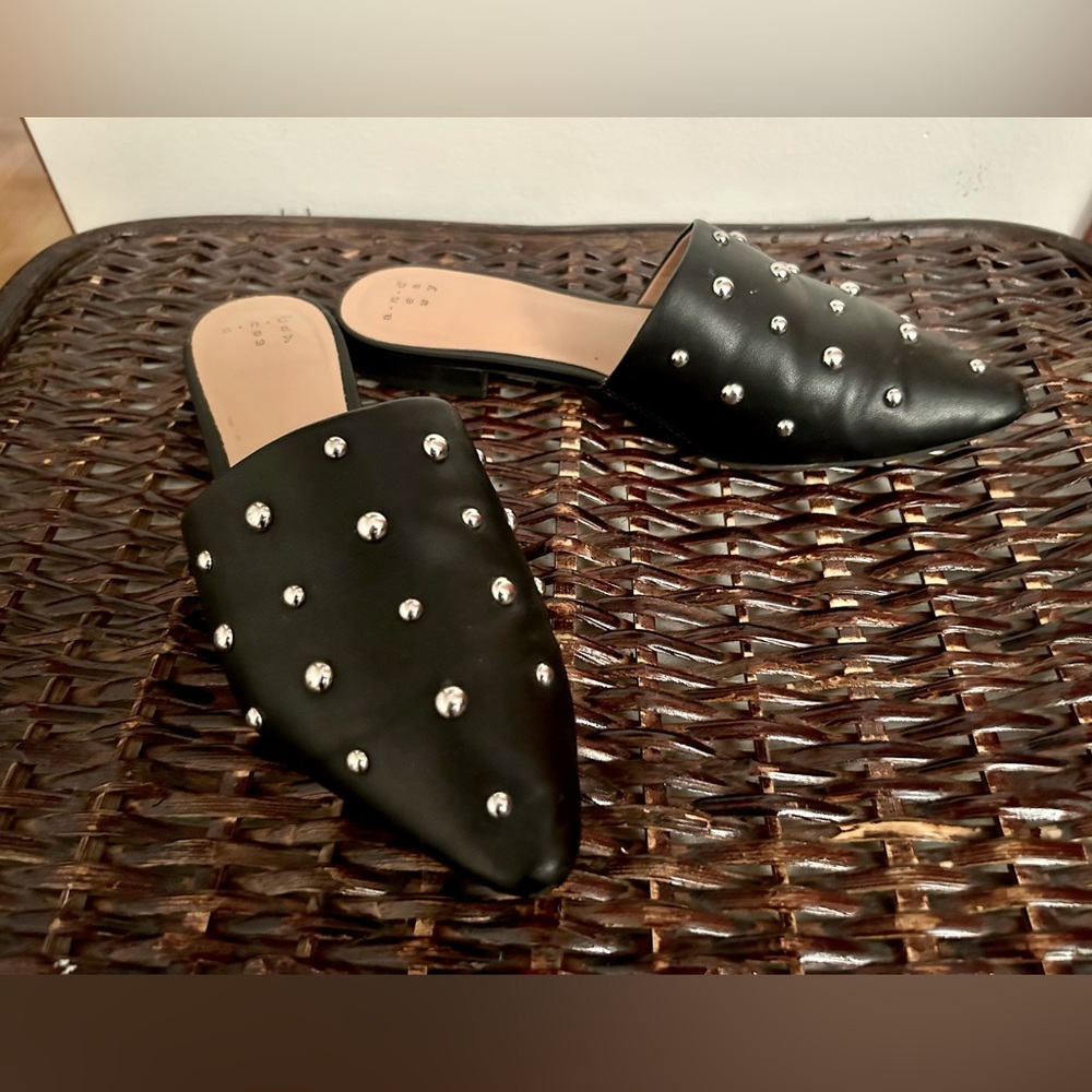Studded mules worn once size 6.5